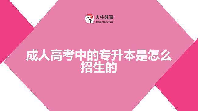 成人高考中的專(zhuān)升本是怎么招生的