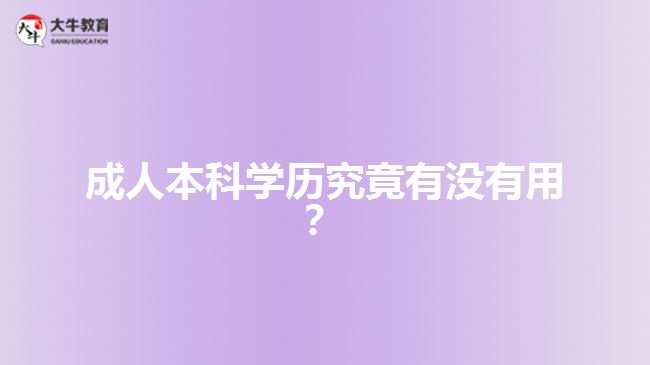 成人本科學(xué)歷究竟有沒有用？