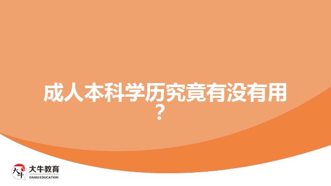 成人本科學(xué)歷究竟有沒有用？