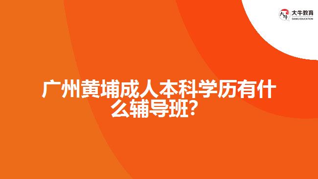 廣州黃埔成人本科學(xué)歷有什么輔導(dǎo)班？