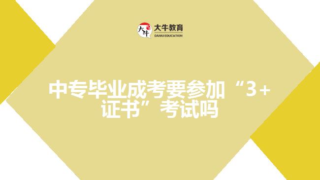中專畢業(yè)成考要參加&ldquo;3+證書&rdquo;考試嗎