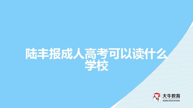 陸豐報成人高考可以讀什么學校
