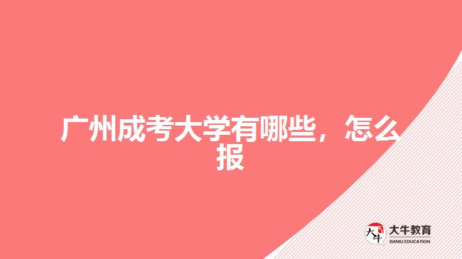 廣州成考大學(xué)有哪些，怎么報(bào)