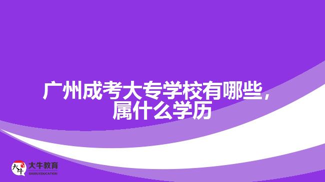 廣州成考大專學校有哪些，屬什么學歷