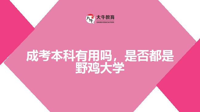成考本科有用嗎，是否都是野雞大學