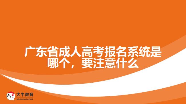 廣東省成人高考報(bào)名系統(tǒng)是哪個(gè)，要注意什么