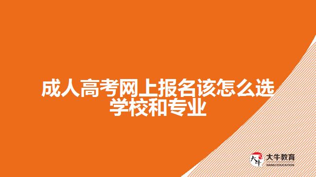 成人高考網(wǎng)上報名該怎么選學校和專業(yè)