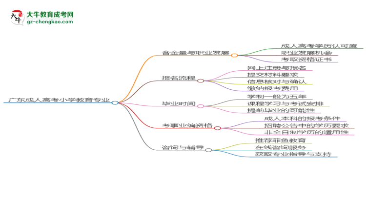 廣東成人高考小學(xué)教育專業(yè)2025年要考學(xué)位英語嗎?思維導(dǎo)圖