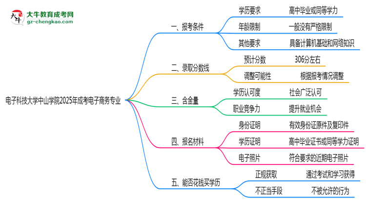 電子科技大學(xué)中山學(xué)院2025年成考電子商務(wù)專業(yè)報(bào)考條件是什么思維導(dǎo)圖