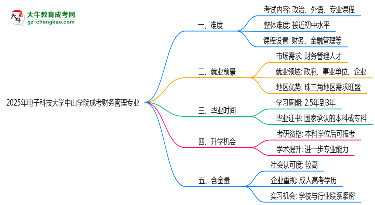 2025年電子科技大學(xué)中山學(xué)院成考財(cái)務(wù)管理專業(yè)難不難？思維導(dǎo)圖