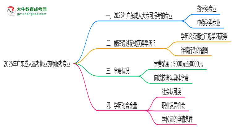 2025年廣東成人高考執(zhí)業(yè)藥師報(bào)考專業(yè)思維導(dǎo)圖