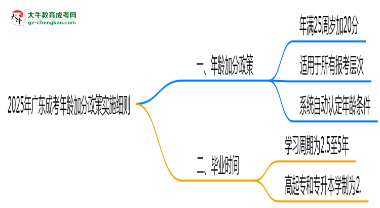 2025年廣東成考年齡加分政策實施細(xì)則思維導(dǎo)圖