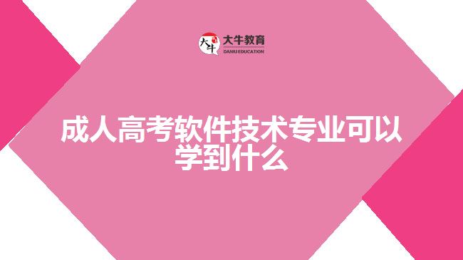 成人高考軟件技術專業(yè)可以學到什么