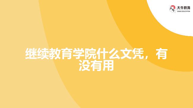 繼續(xù)教育學(xué)院什么文憑，有沒有用