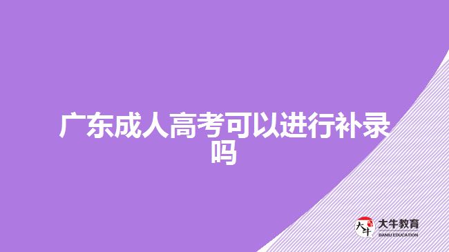 廣東成人高考可以進行補錄嗎