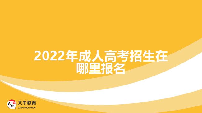 2022年成人高考招生在哪里報名