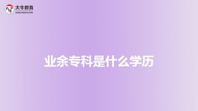 業(yè)余?？剖鞘裁磳W歷