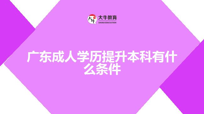 廣東成人學歷提升本科有什么條件