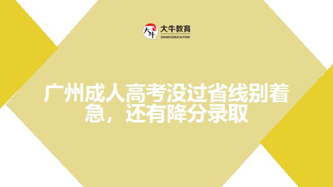 廣州成人高考沒過(guò)省線別著急