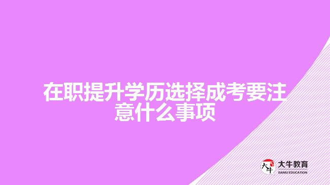 提升學(xué)歷選擇成考要注意什么事項