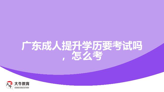 廣東成人提升學(xué)歷要考試嗎，怎么考