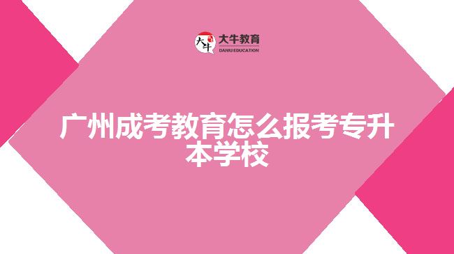 廣州成考教育怎么報考專升本學(xué)校