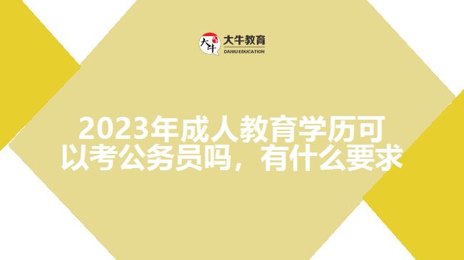 2023年成人教育學歷可以考公務(wù)員嗎