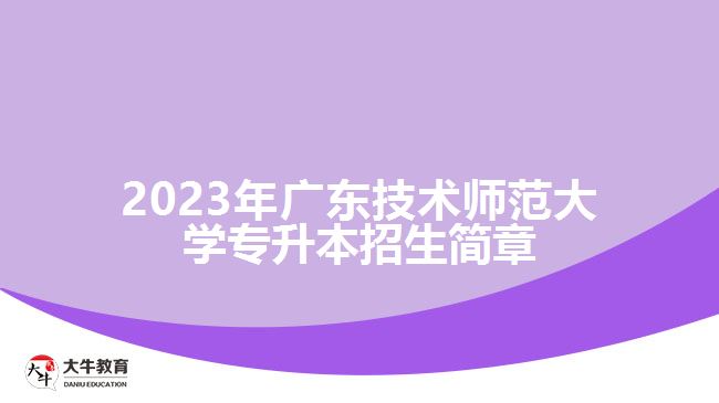 2023年廣東技術(shù)師范大學(xué)專升本招生簡(jiǎn)章