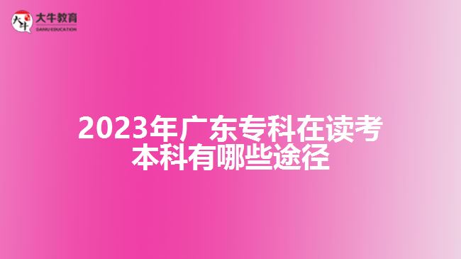 廣東專科在讀考本科有哪些途徑