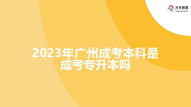 2023年廣州成考本科是成考專(zhuān)升本嗎