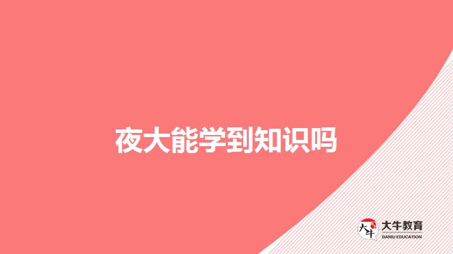 夜大能學到知識嗎