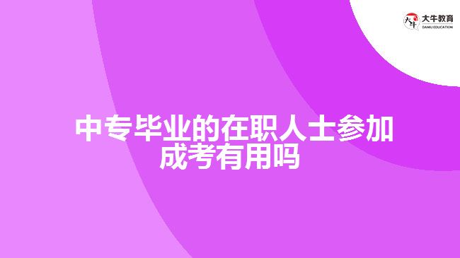  中專(zhuān)畢業(yè)的在職人士參加成考有用嗎