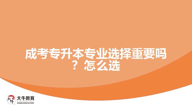 成考專升本專業(yè)選擇重要嗎？怎么選