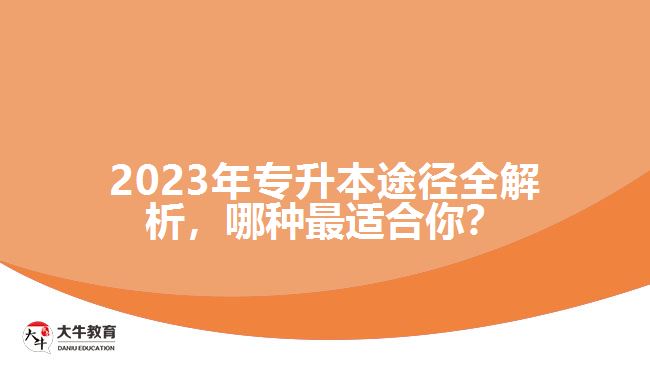 2023年專升本途徑全解析，哪種最適合你？