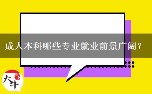 成人本科哪些專業(yè)就業(yè)前景廣闊？
