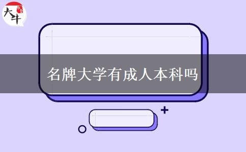 名牌大學有成人本科嗎 名牌大學有成人本科嗎