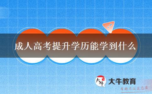 成人高考提升學歷能學到什么 成人高考提升學歷能學到什么