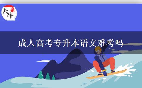 成人高考專升本語(yǔ)文難考嗎