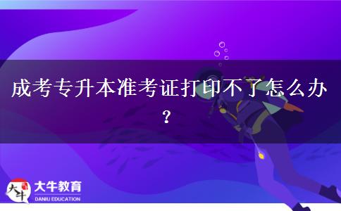 成考專(zhuān)升本準(zhǔn)考證打印不了怎么辦？