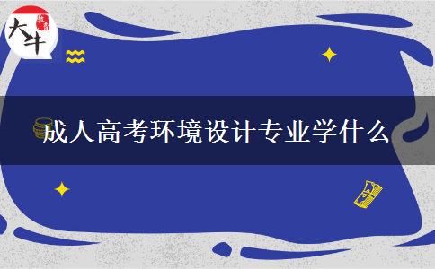 成人高考環(huán)境設(shè)計(jì)專業(yè)學(xué)什么 成人高考環(huán)境設(shè)計(jì)專業(yè)學(xué)什么