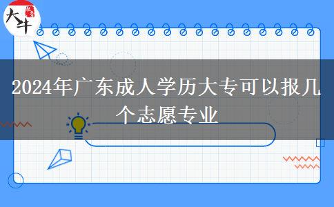 2024年廣東成人學(xué)歷大專可以報幾個志愿專業(yè)