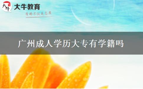 廣州成人學(xué)歷大專有學(xué)籍嗎 廣州成人學(xué)歷大專有學(xué)籍嗎