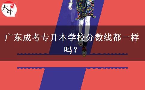 廣東成考專(zhuān)升本學(xué)校分?jǐn)?shù)線都一樣嗎？