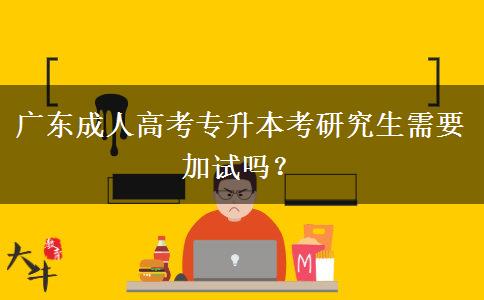 廣東成人高考專升本考研究生需要加試嗎？