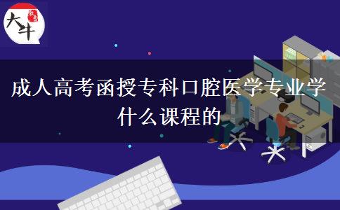 成人高考函授?？瓶谇会t(yī)學專業(yè)學什么課程的