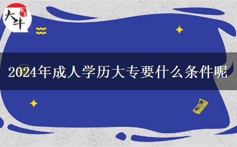 2024年成人學(xué)歷大專要什么條件呢 2024年成人學(xué)歷大專要什么條件呢