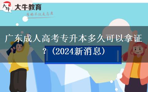 廣東成人高考專(zhuān)升本多久可以拿證？(2024新消息)