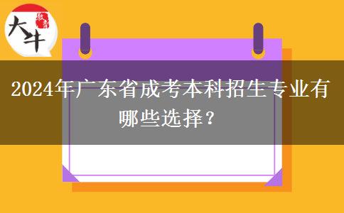 2024年廣東省成考本科招生專業(yè)有哪些選擇？