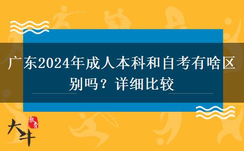 廣東2024年成人本科和自考有啥區(qū)別嗎？詳細(xì)比較