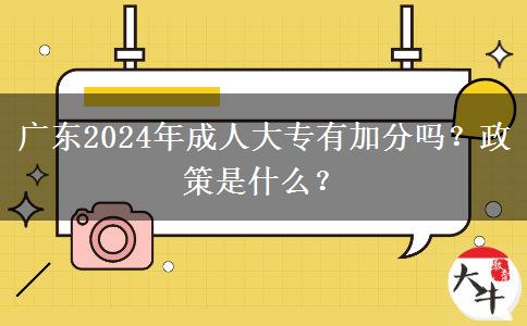 廣東2024年成人大專有加分嗎？政策是什么？